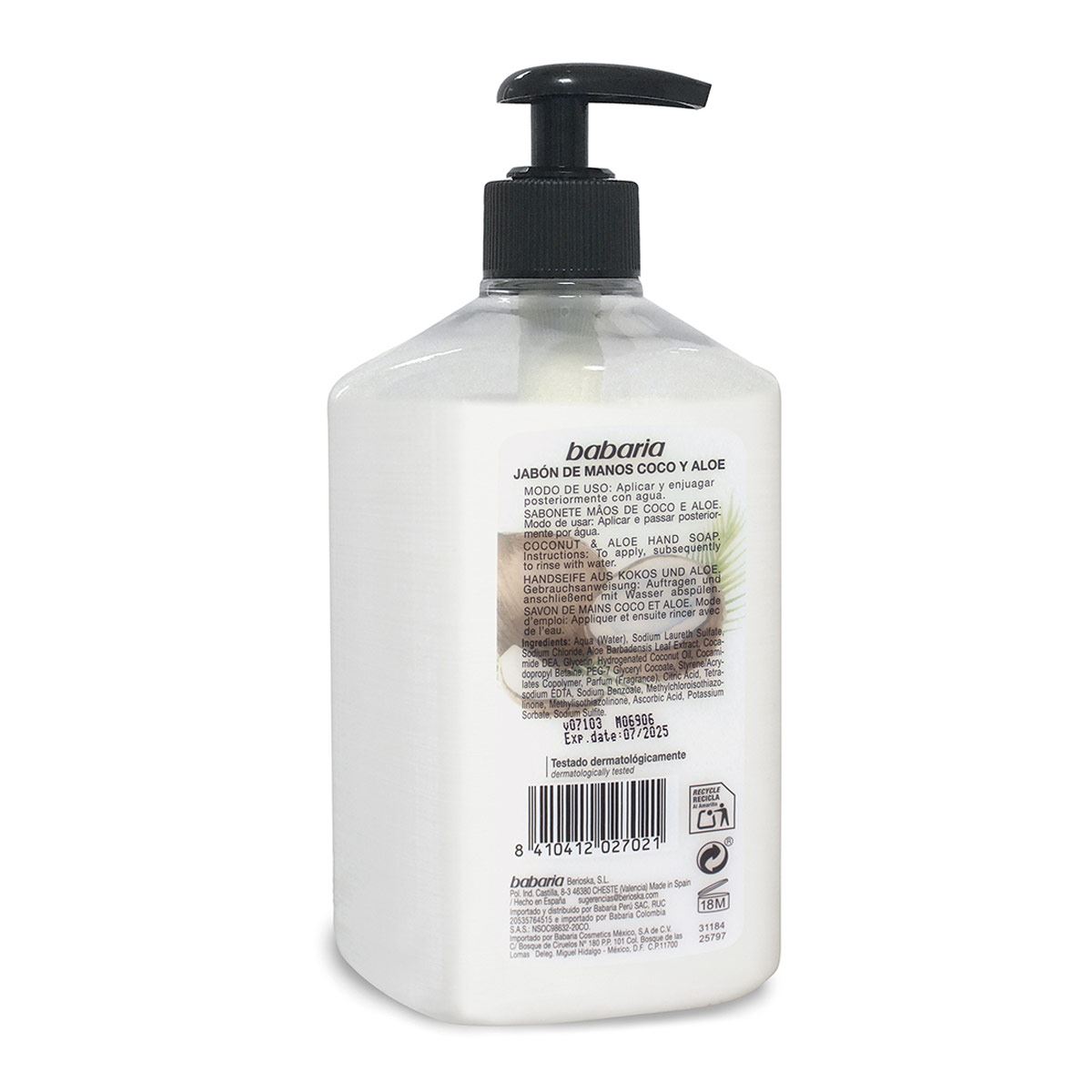 Jabón De Manos Coco 500 ml