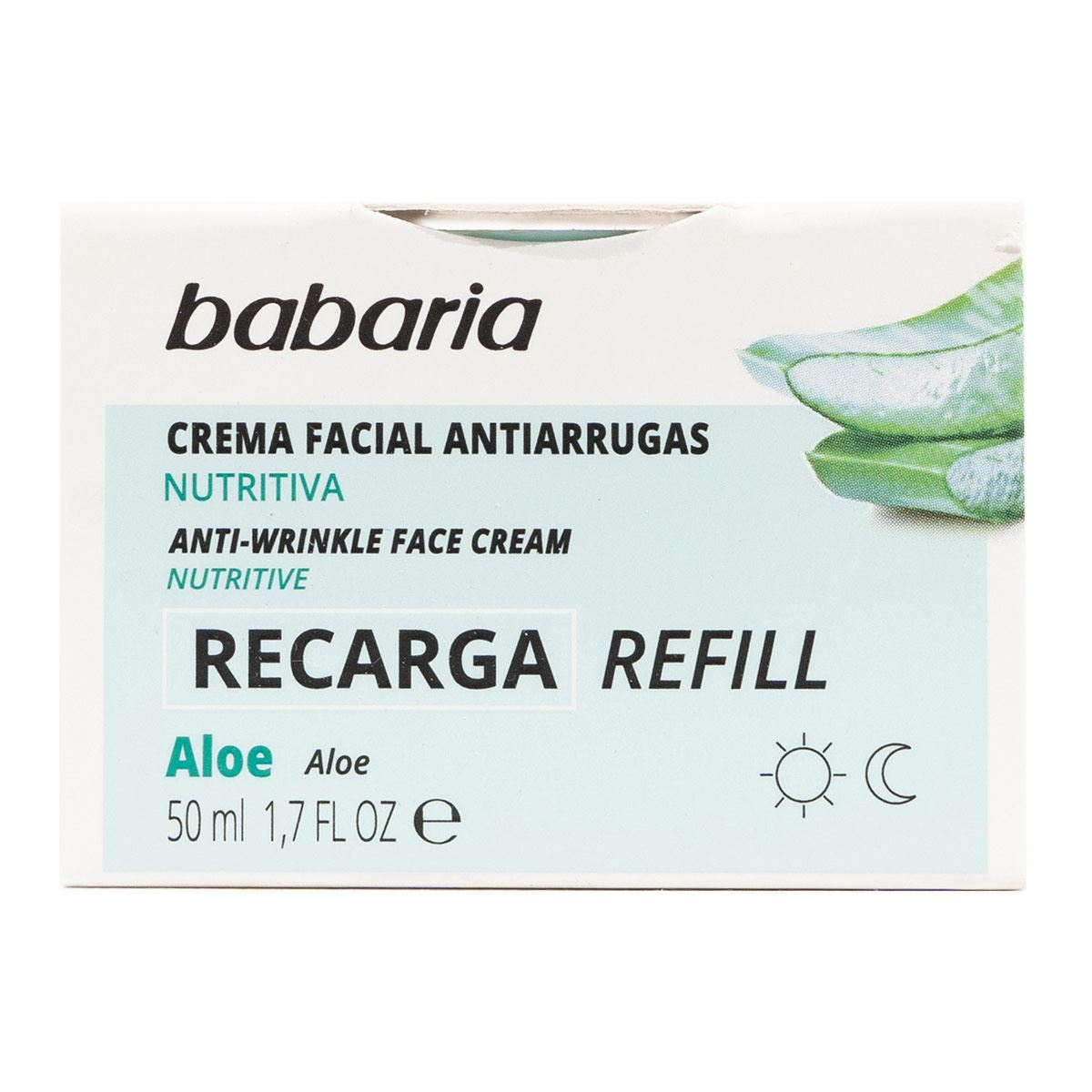 Refill Crema facial antiarugas aloe vera 50 ml Babaria