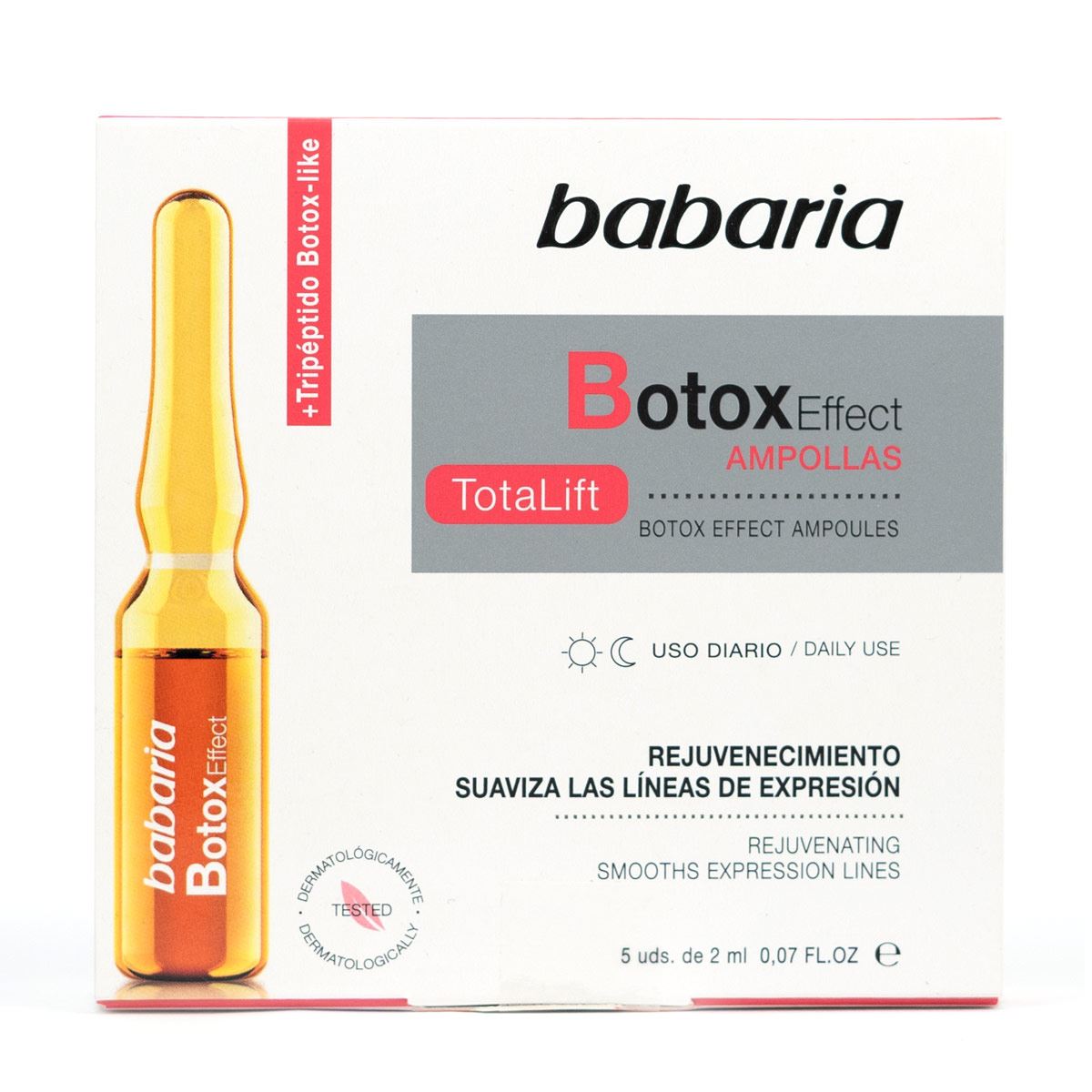 Ampolletas faciales efecto Botox Babaria