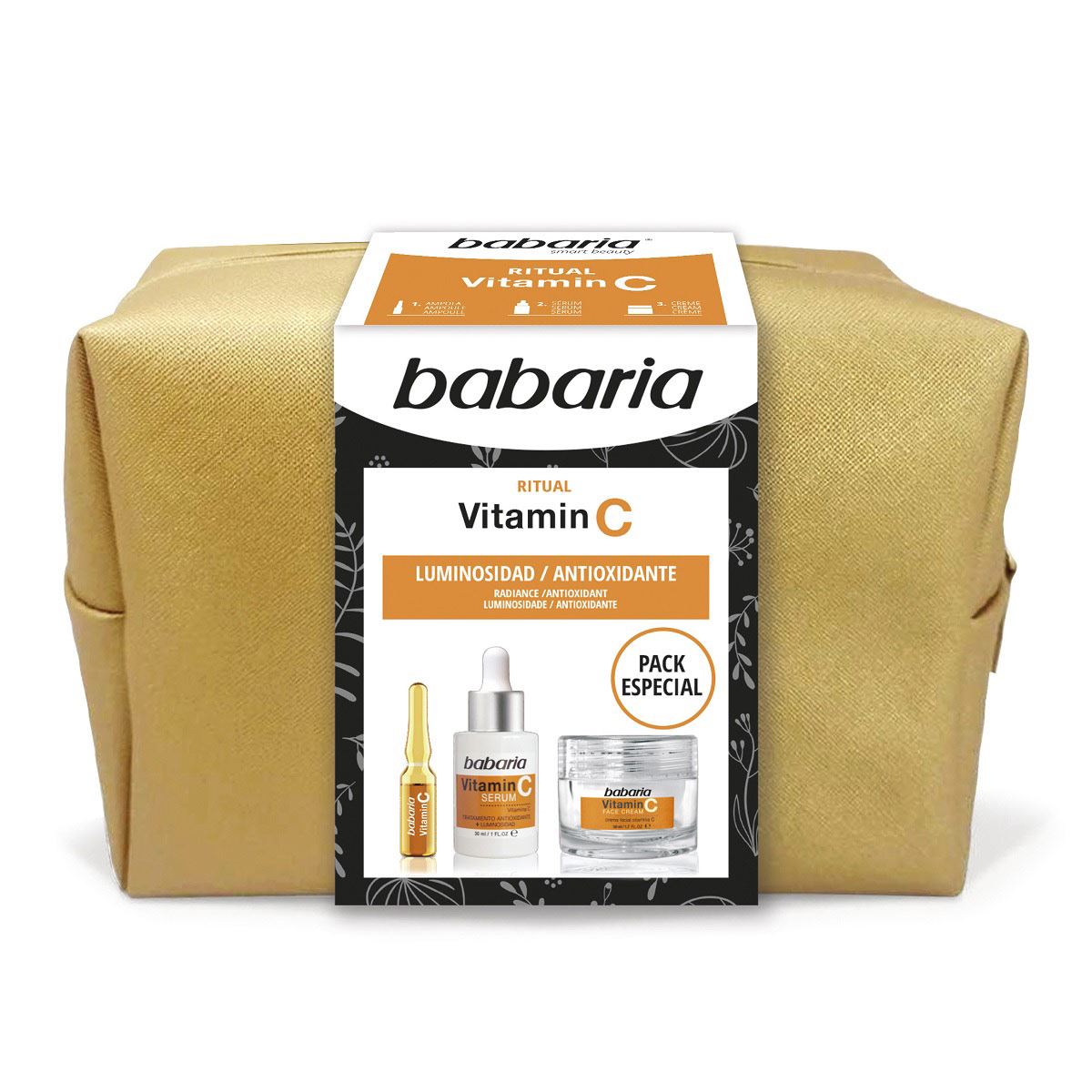 Pack vitamina C 3pz con neceser dorado Babaria