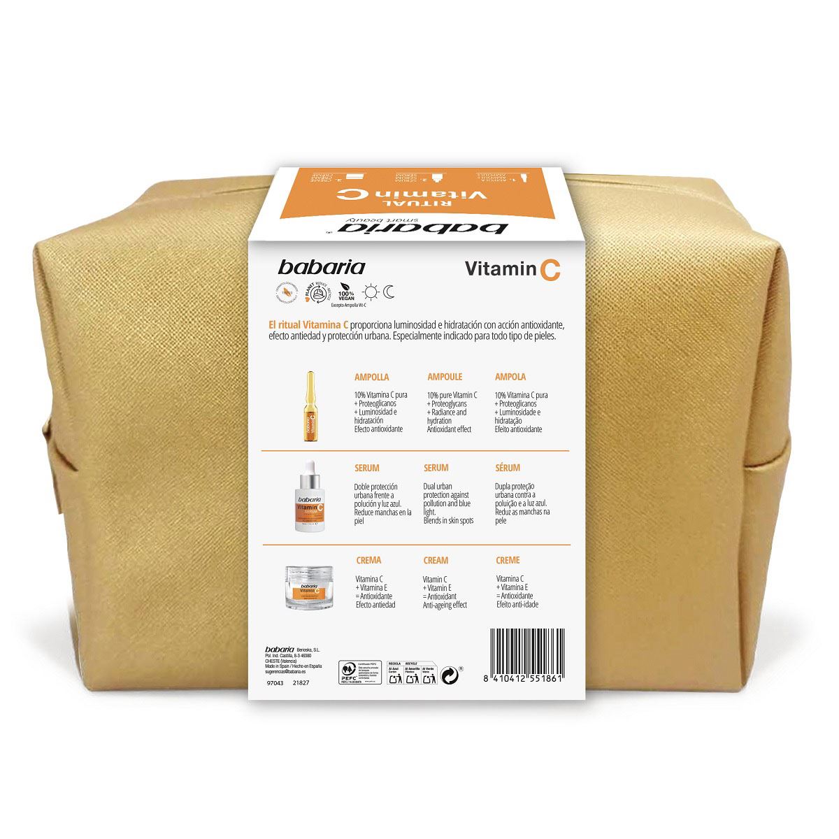 Pack vitamina C 3pz con neceser dorado Babaria