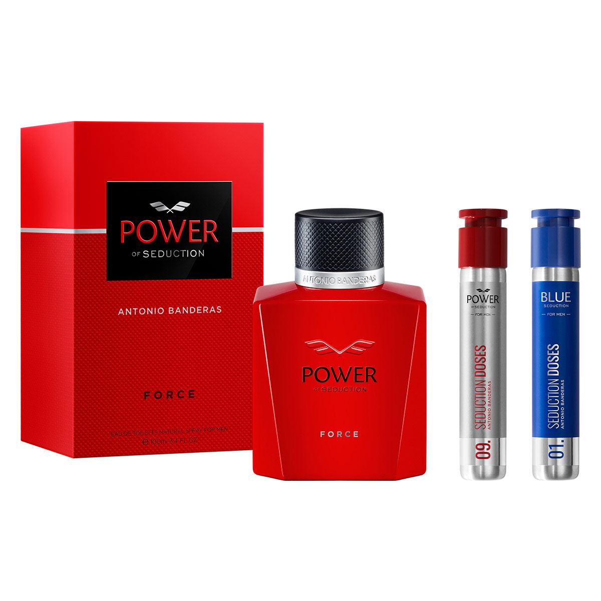 Antonio Banderas Power Of Seduction Force Set para Caballero Perfume EDT 100ML + Power Of seduction EDT 30ML + Blue Seduction EDT 30ML