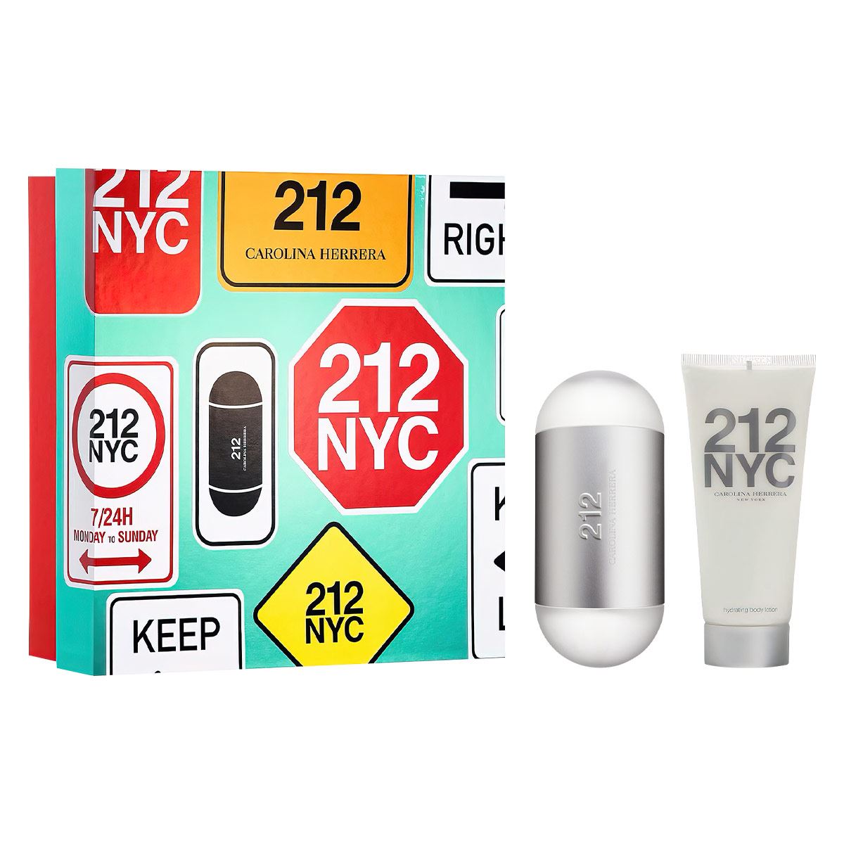Carolina Herrera 212 NYC Set Para Dama Perfume EDT 100ML + Body Lotion 100ML