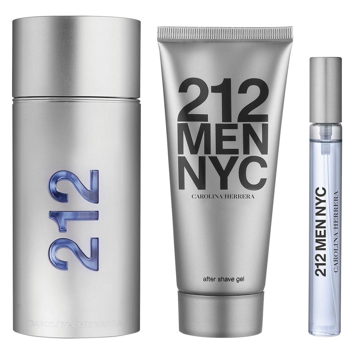 Carolina Herrera 212 MEN Set Para Caballero Perfume EDT 100ML + After Shave 100ML + Perfume de Bolsillo 10ML