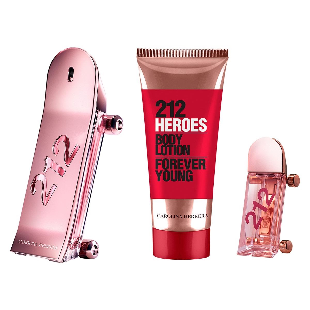 Carolina Herrera 212 Heroes For Her Set Para Dama Perfume EDP 80ML + Body Lotion 100ML + EDP 10ml