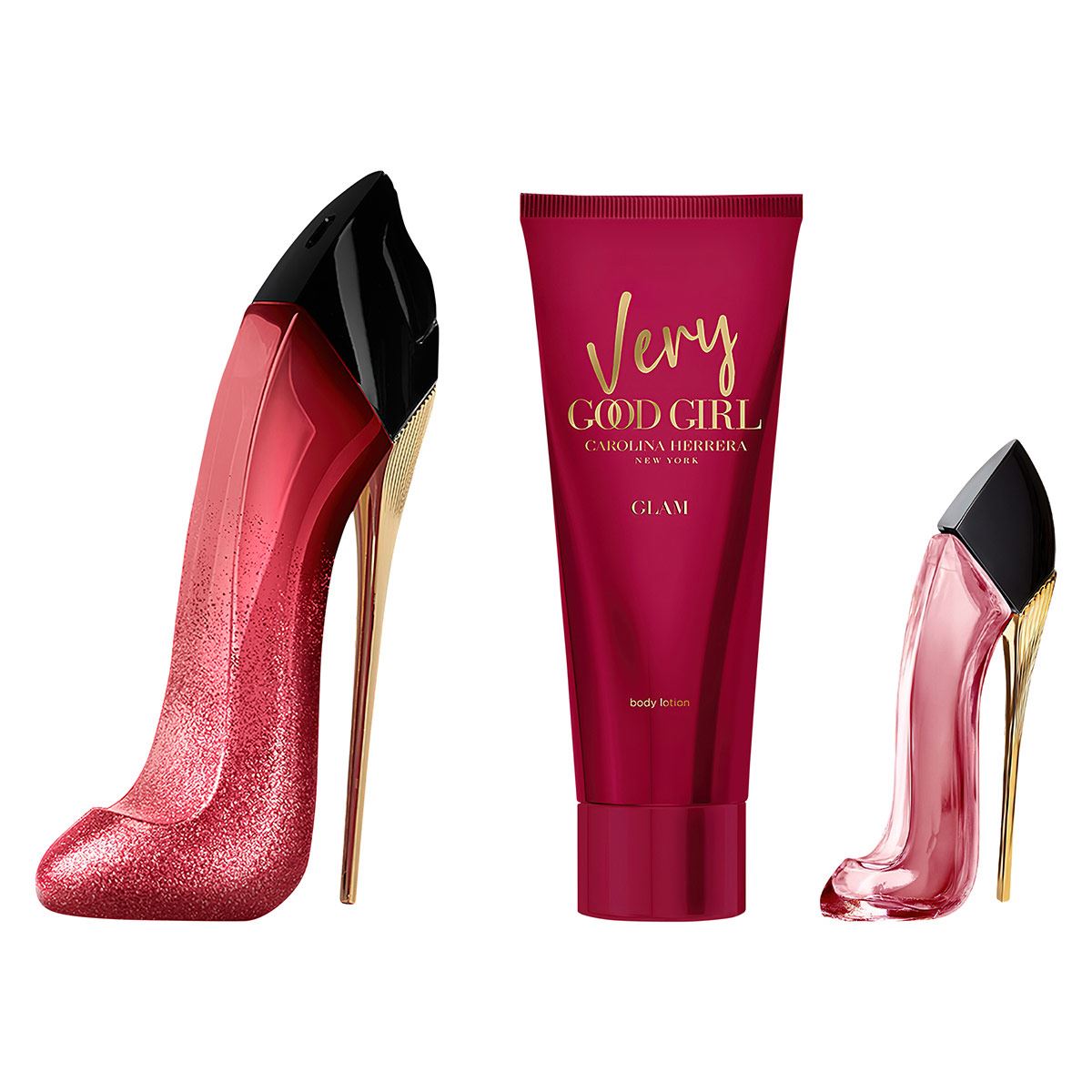 Carolina Herrera Very Good Girl Glam Set Para Dama Perfume EDP 80ML + Body Lotion 100ML + Miniatura