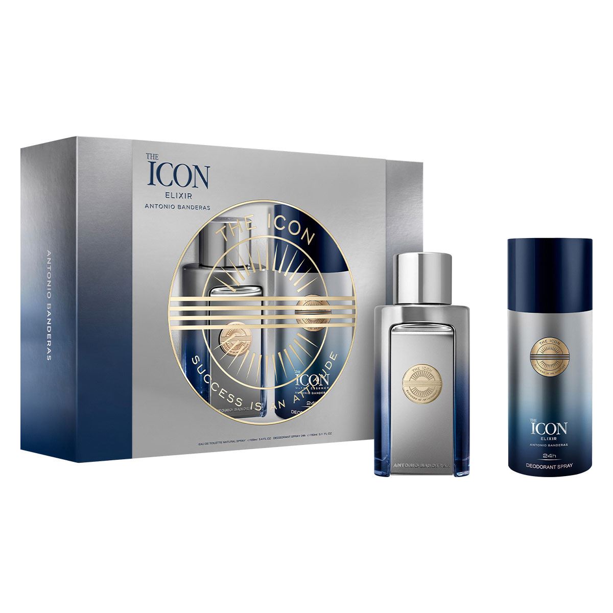 Set para Hombre Antonio Banderas The Icon Elixir EDP 100ml + Desodorante 150ml