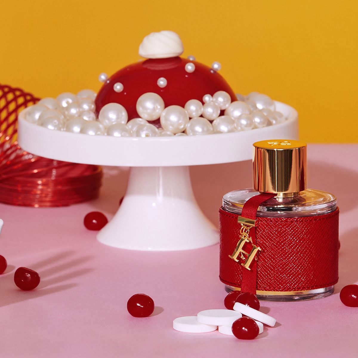 Carolina Herrera CH Set Para Dama Perfume EDT 100ML + Body Lotion 100ML + Perfume de Bolsillo 10ml