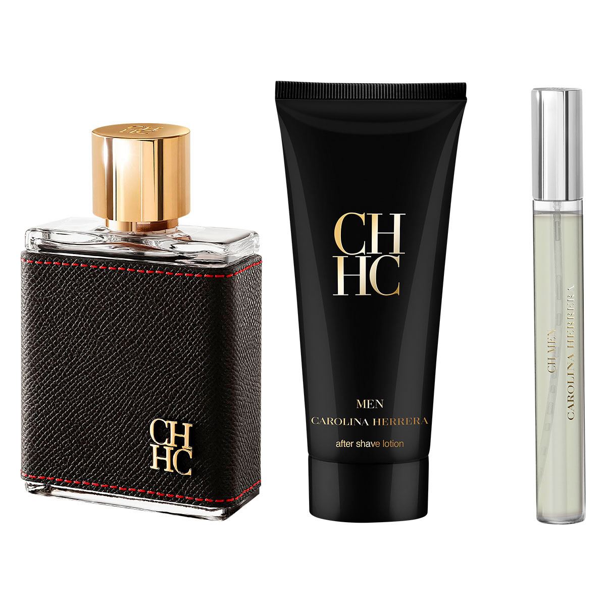 Carolina Herrera CH MEN Set Para Caballero Perfume EDT 100ML + After Shave 100ML + Perfume de Bolsillo 10ml