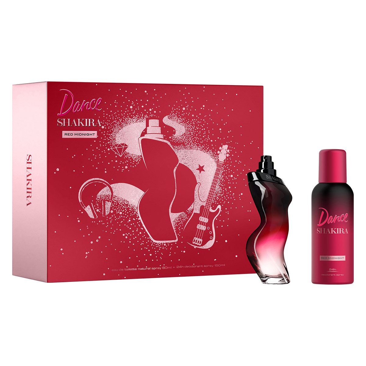 Shakira Dance Red Midnight Set Para Dama Perfume EDT 80ML + Desodorante 150ML