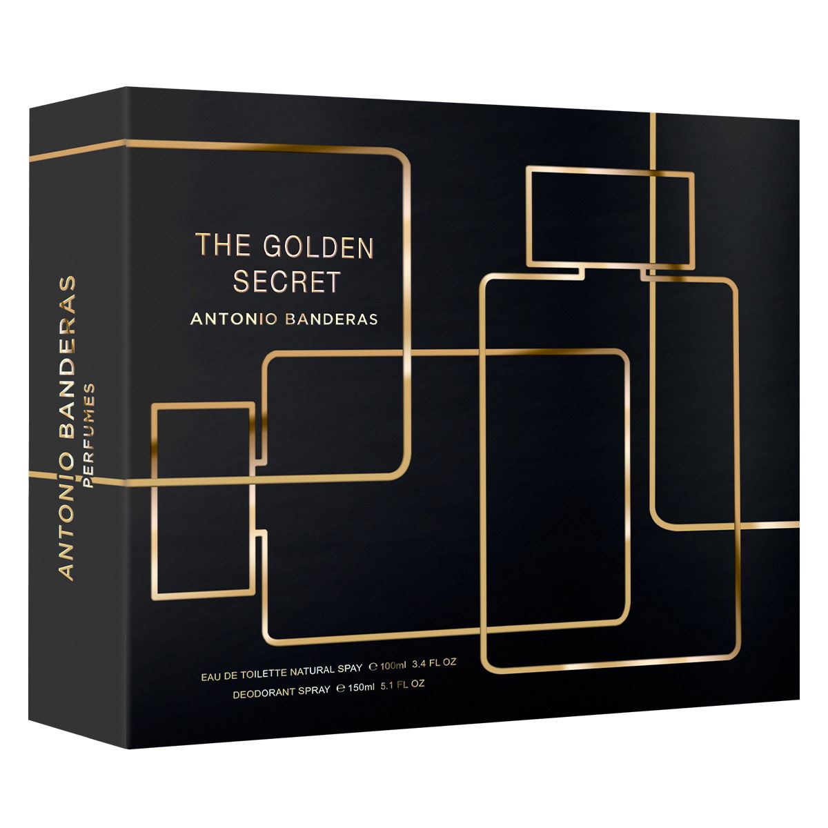 Set para Hombre Antonio Banderas Golden Secret Fragancia EDT 100ml + Desodorante 150ml
