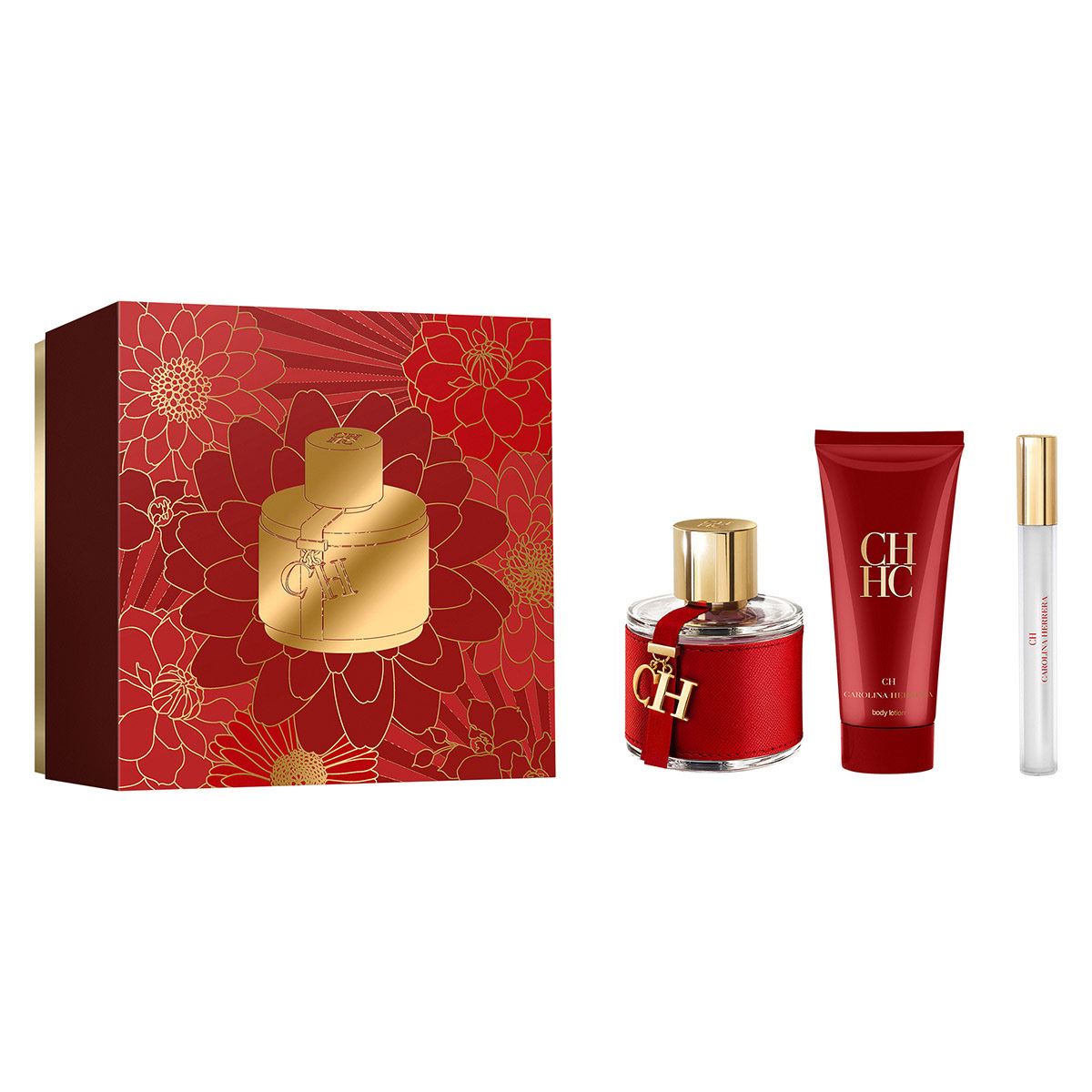 Set para Mujer Carolina Herrera CH EDT 100ml + Body Lotion 100ml + EDT 10ml