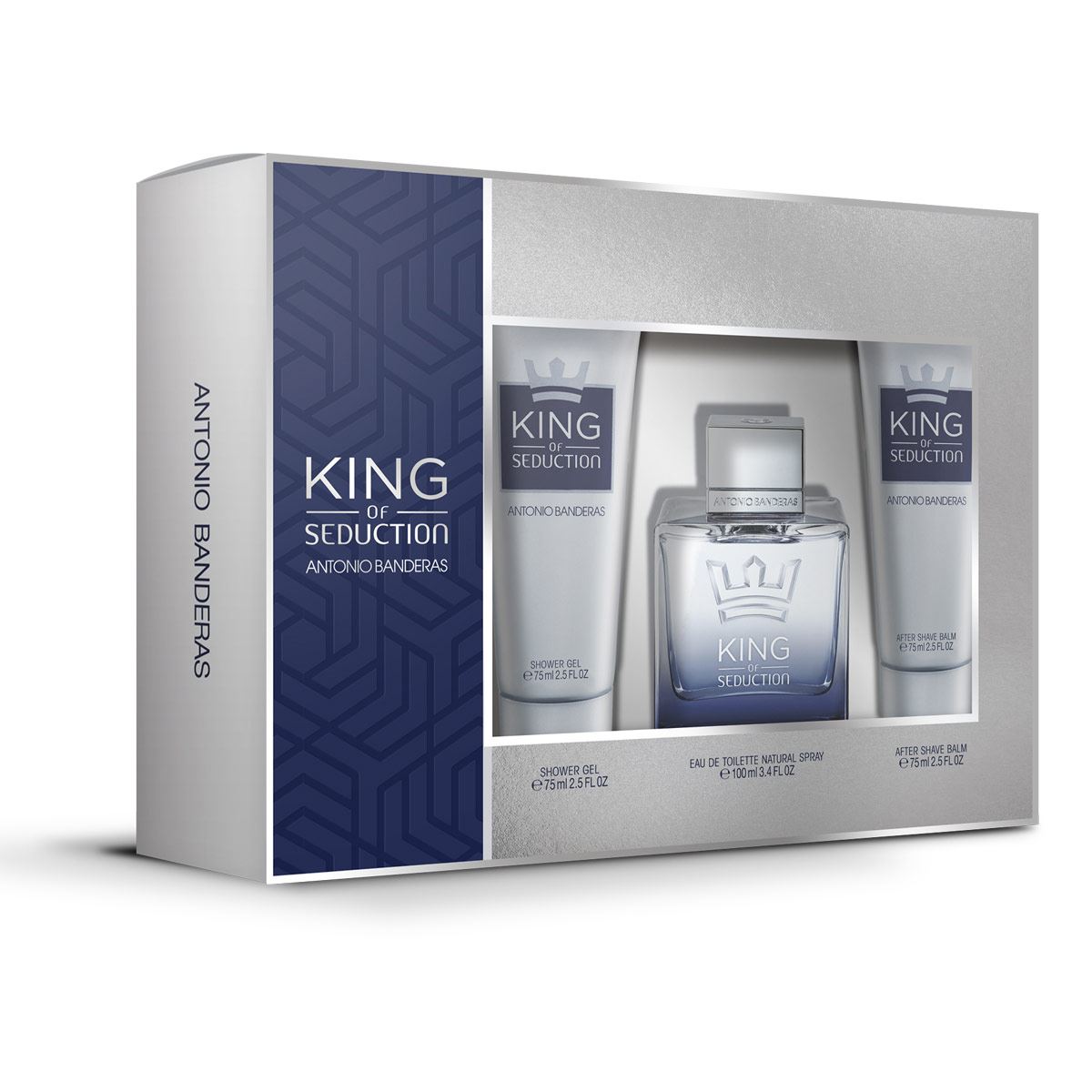 Set para Caballero Antonio Banderas King of Seduction 100 ml + Showergel 75 ml + Aftershave balm 75 ml