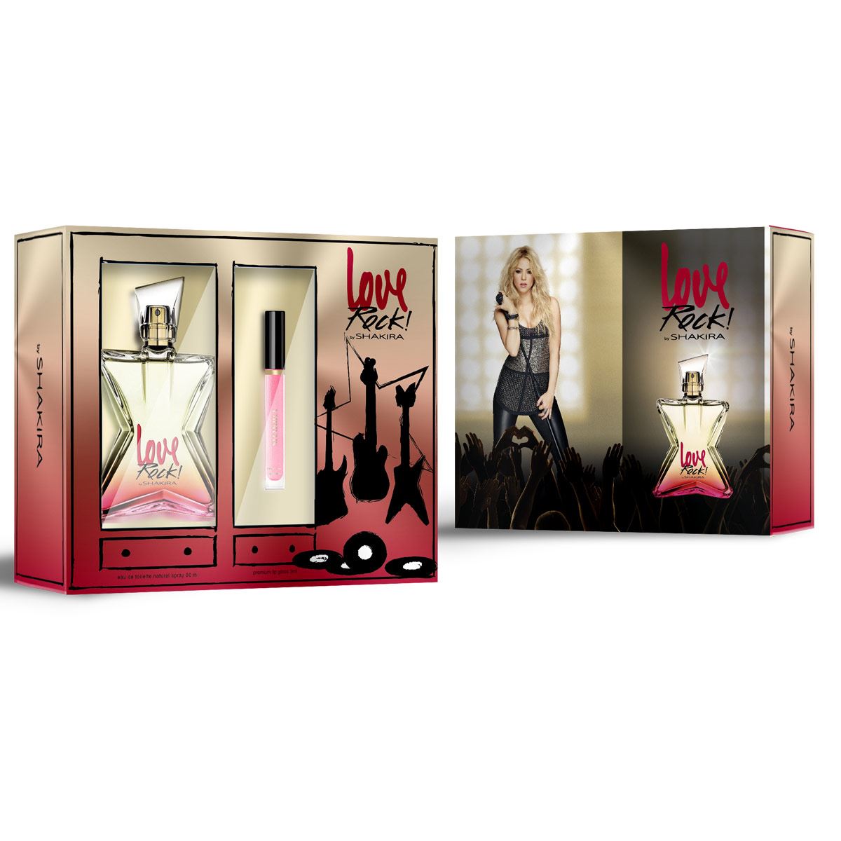 Set para Dama Shakira Love Rock EDT 80ML &#43; Lip gloss