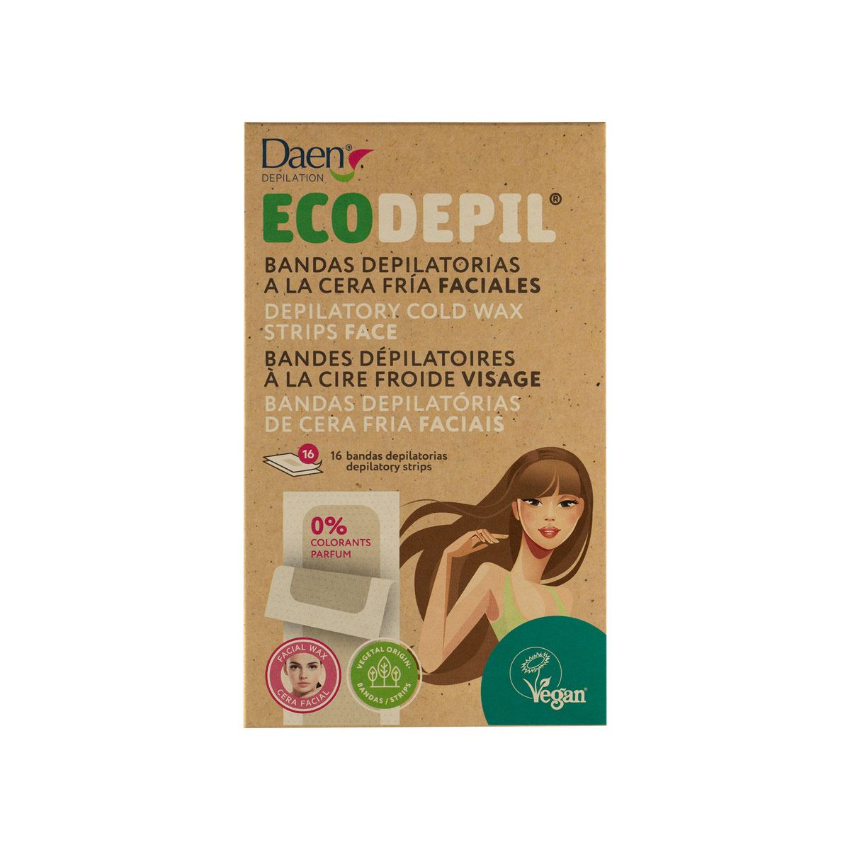 Tiras Faciales Depilatorias Ecodepil 16 unidades