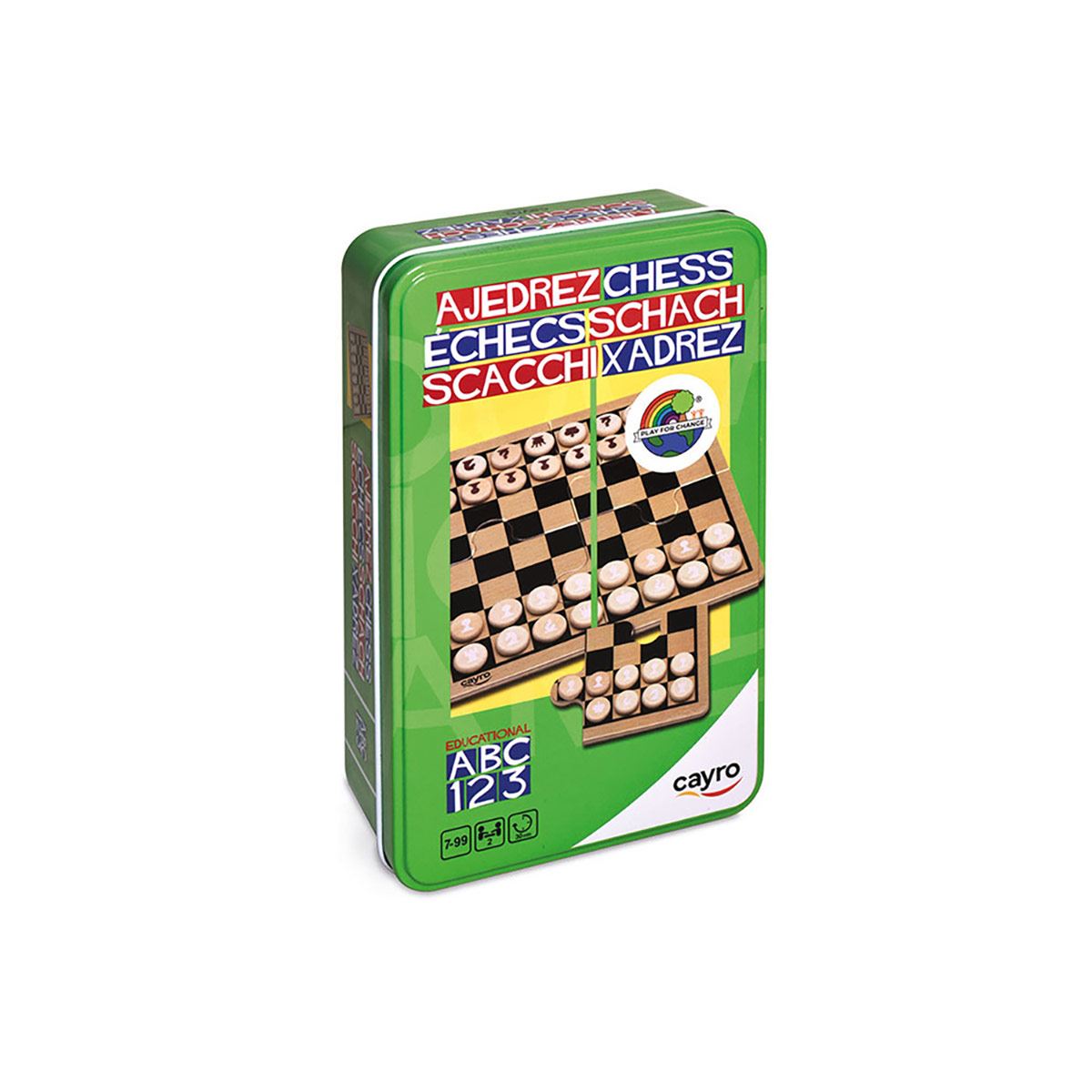 Ajedrez de Madera con Caja Metálica de Viaje