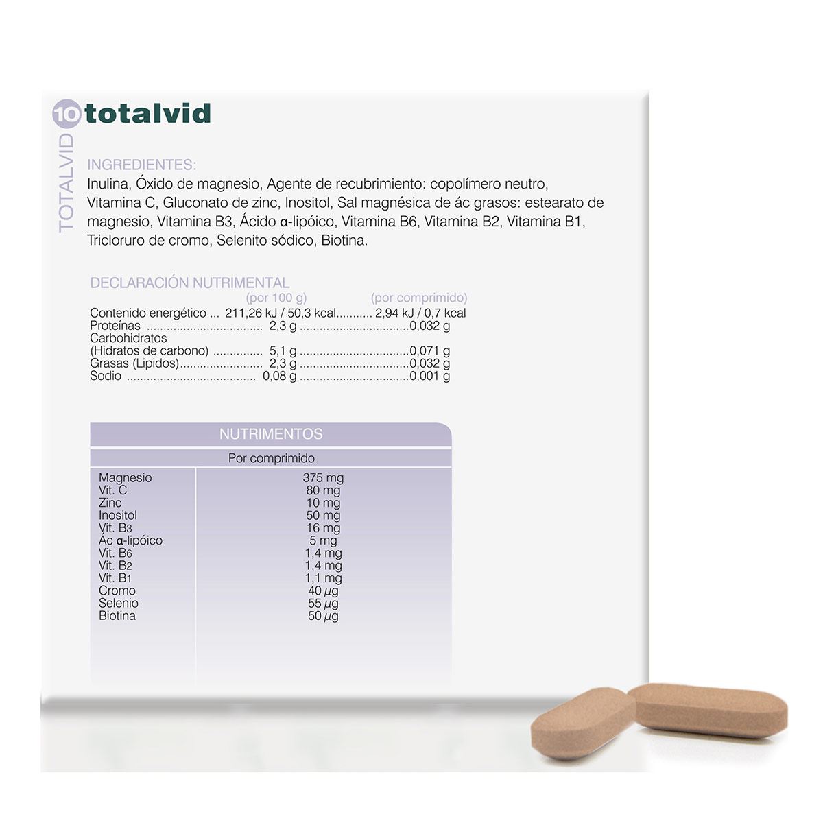 Suplemento Totalvid 10&#44; 28 comprimidos Soria Natural