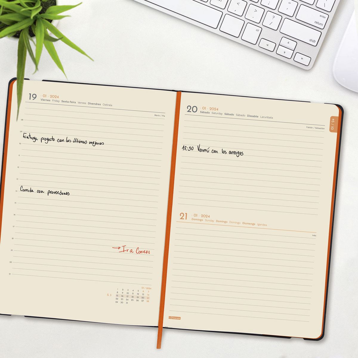 Agenda Lisa Fa5 1 Día Por Página 2024 Azul