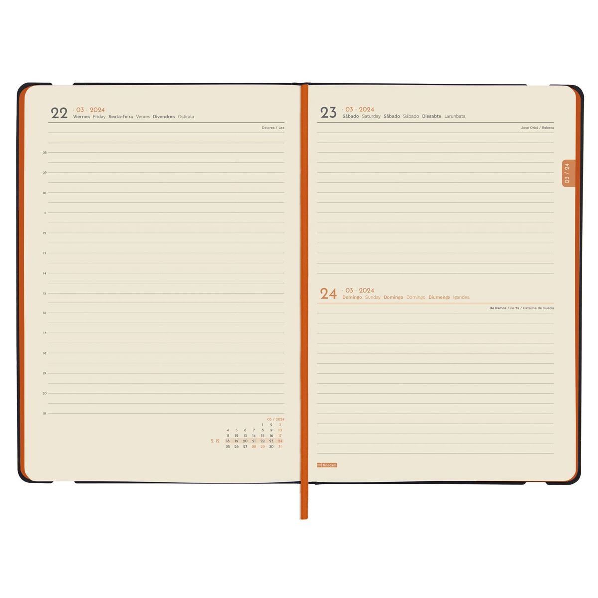 Agenda Lisa Fa5 1 Día Por Página 2024 Azul