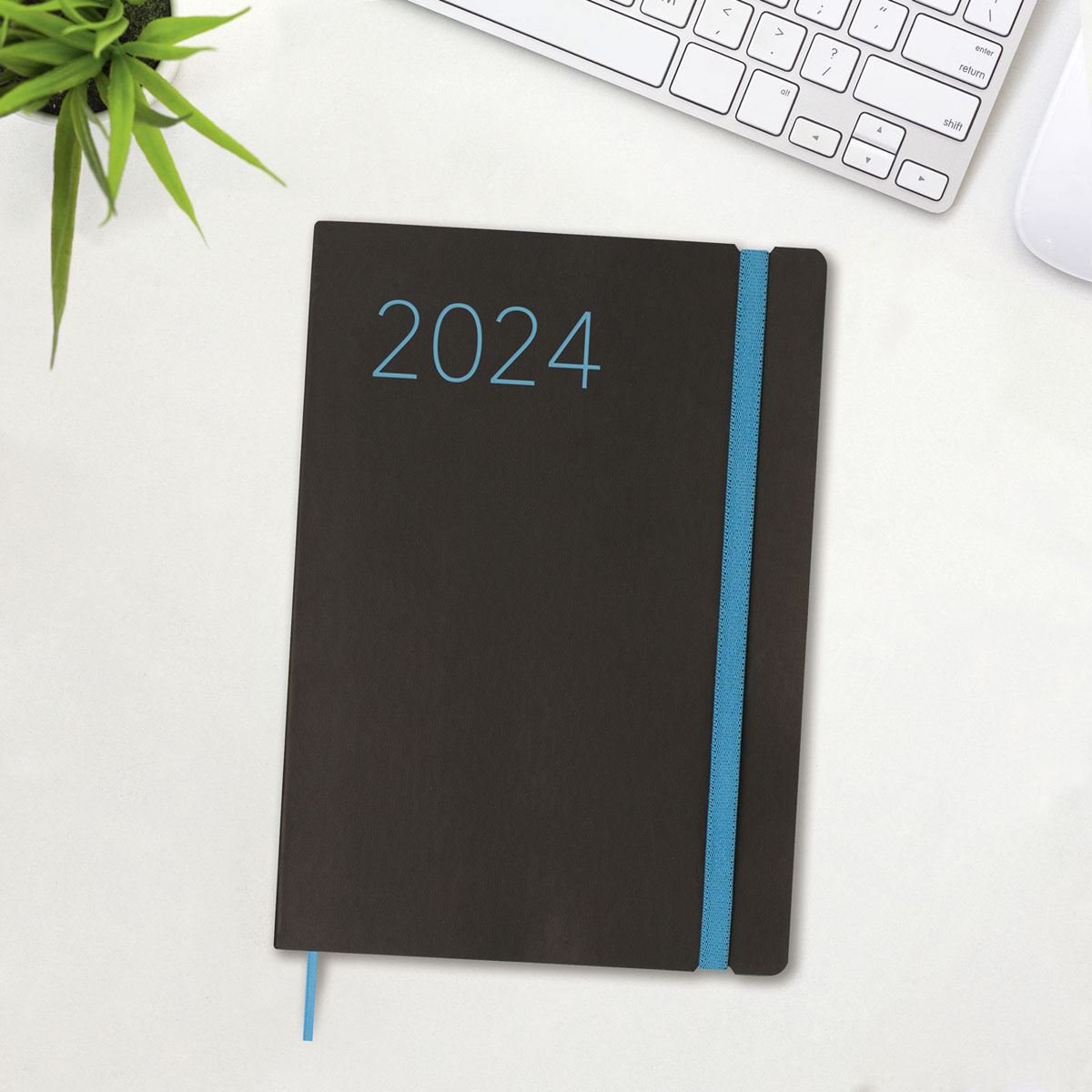 Agenda Lisa Fa5 Semana Vista Vertical 2024 Negro