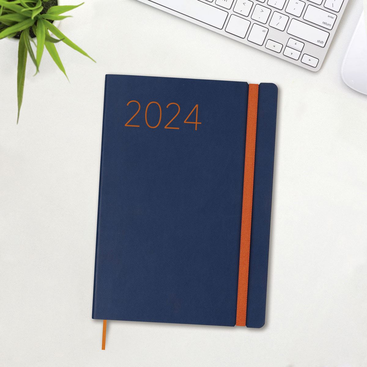 Agenda Lisa Fa5 Semana Vista Vertical 2024 Azul