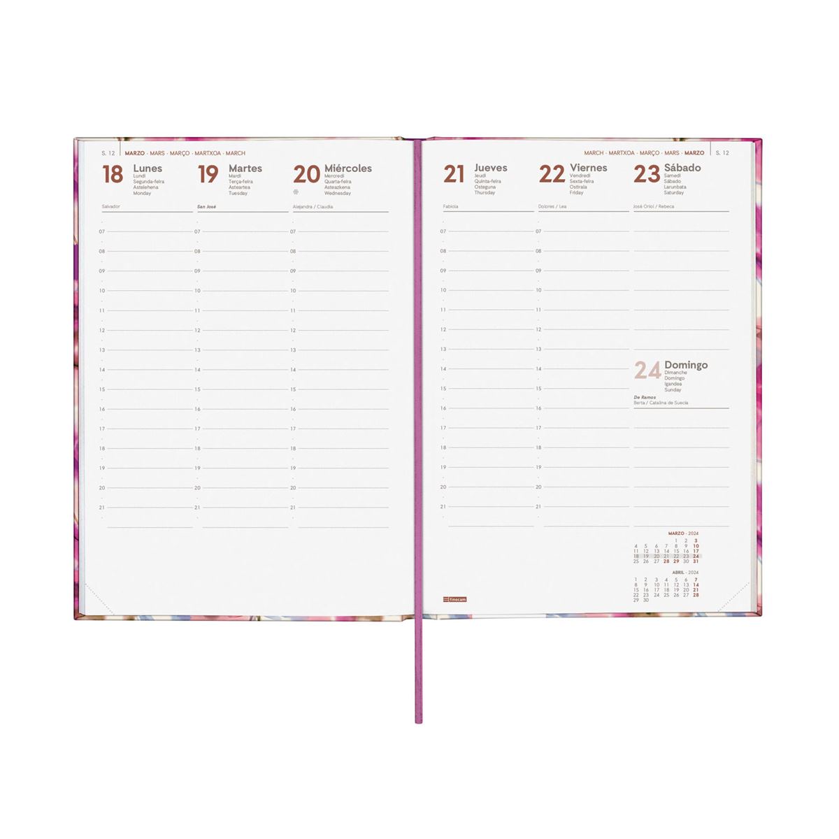 Agenda Porto Design Y10 Semana Vista Vertical 2024 Lila