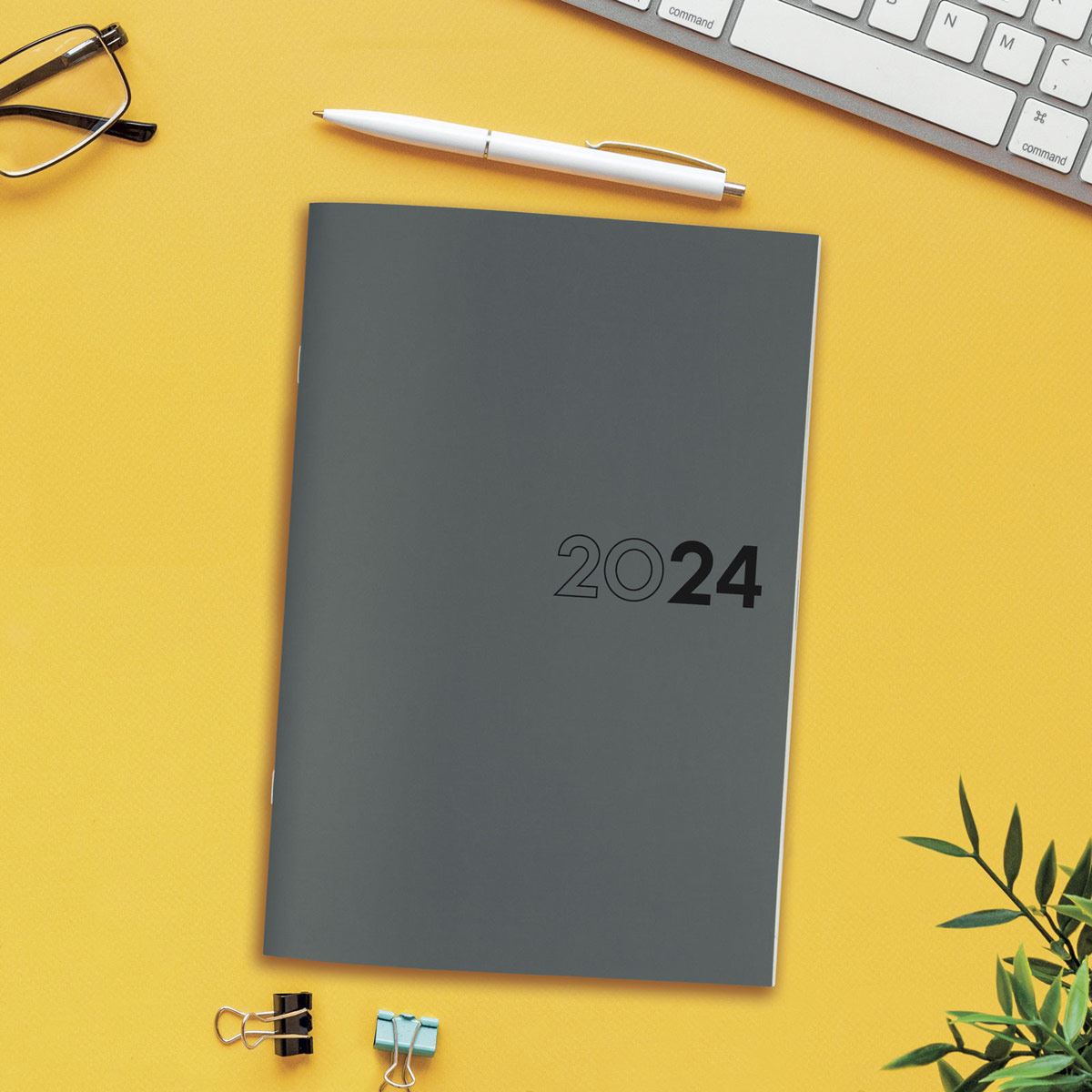 Agenda Planificador Mes Vista Y11 2024 Gris