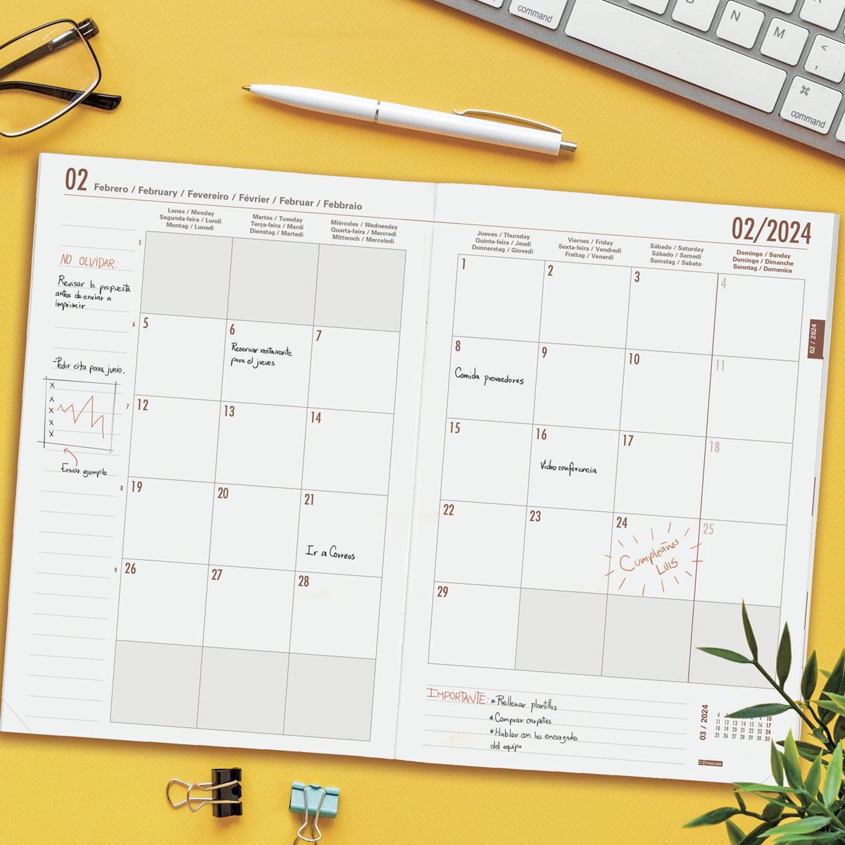 Agenda Planificador Mes Vista Y11 2024 Gris