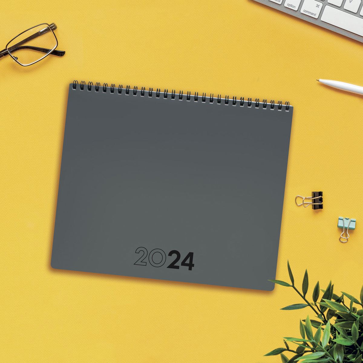 Agenda Planificador Mes Vista Notas 2024 Gris