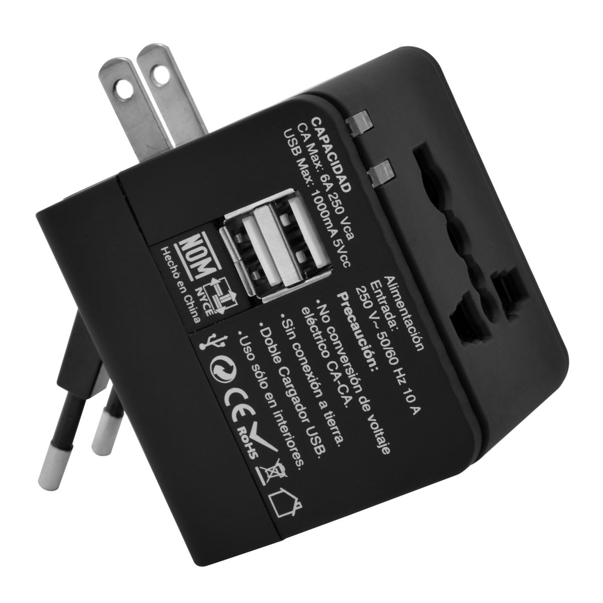 Adaptador Negro 2 Puertos USB No. 3