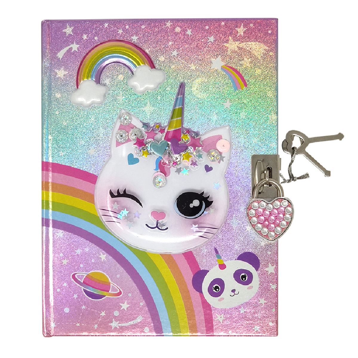 Libro Diario Agenda Magic Unicorn Para Niñas - Incluye llave y