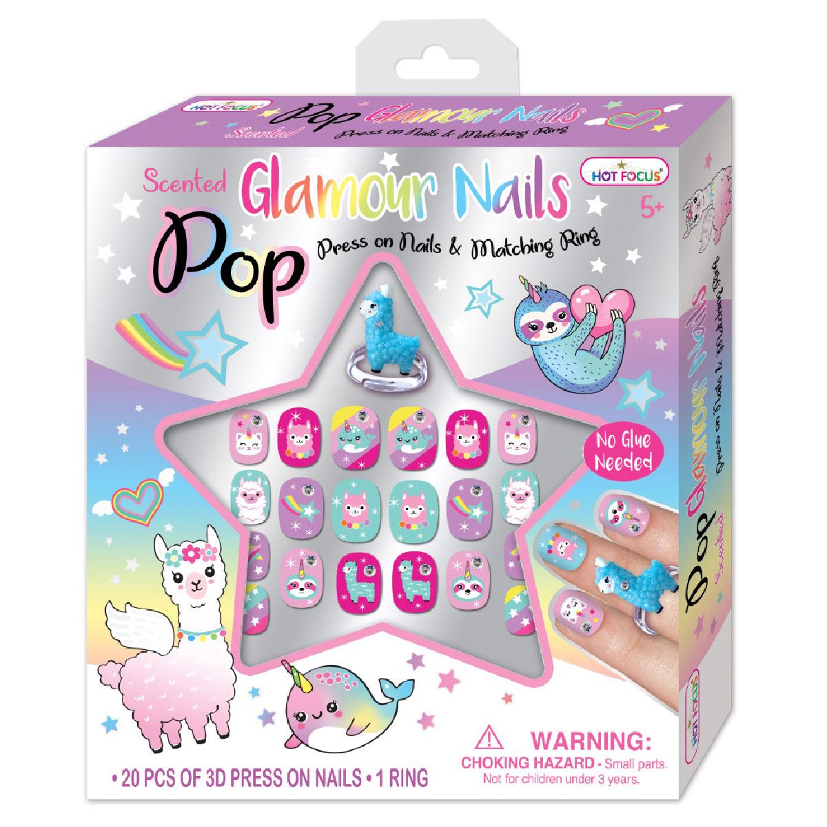 Juego de Uñas Pop Glamour Amigos Mágicos Hot Focus