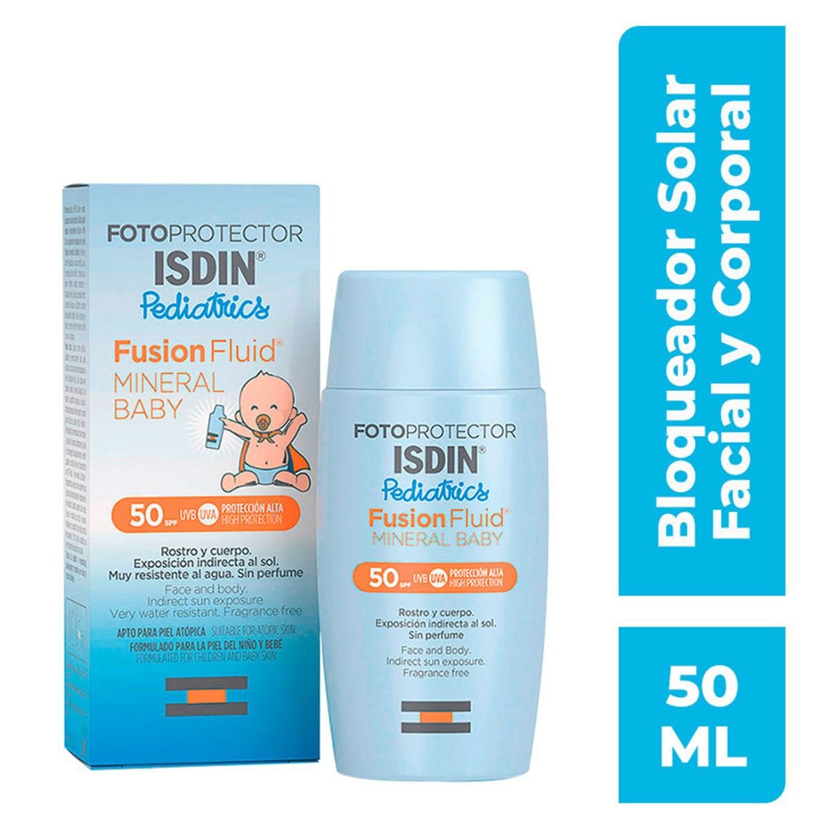 Fotoprotector Fusion Fluid Mineral Baby SPF50+ 50ml Bloqueador Para Bebè  ISDIN – Sosstudio Shop