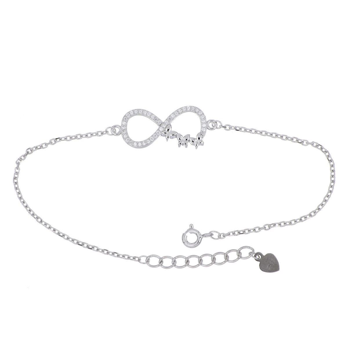 LeCalla - Pulsera De Plata De Ley 925 Con Bolo Italiano, Diseño De Bolo Ajustable Y Ligero Y Corredizo Para Mujer, Mediano, Plata Esterlina, Circonita Cúbica
