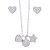 Set Arete gargantillade plata 925 corazón y estrella con circonita blanca, con cadena de 42 cms y acabado en rodio