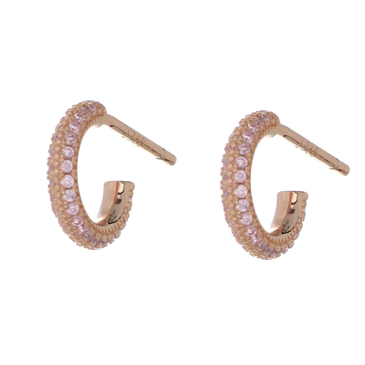 Aretes Plata .925 Circonita Rosa Chapado Oro Rosa Ziane Plata .925