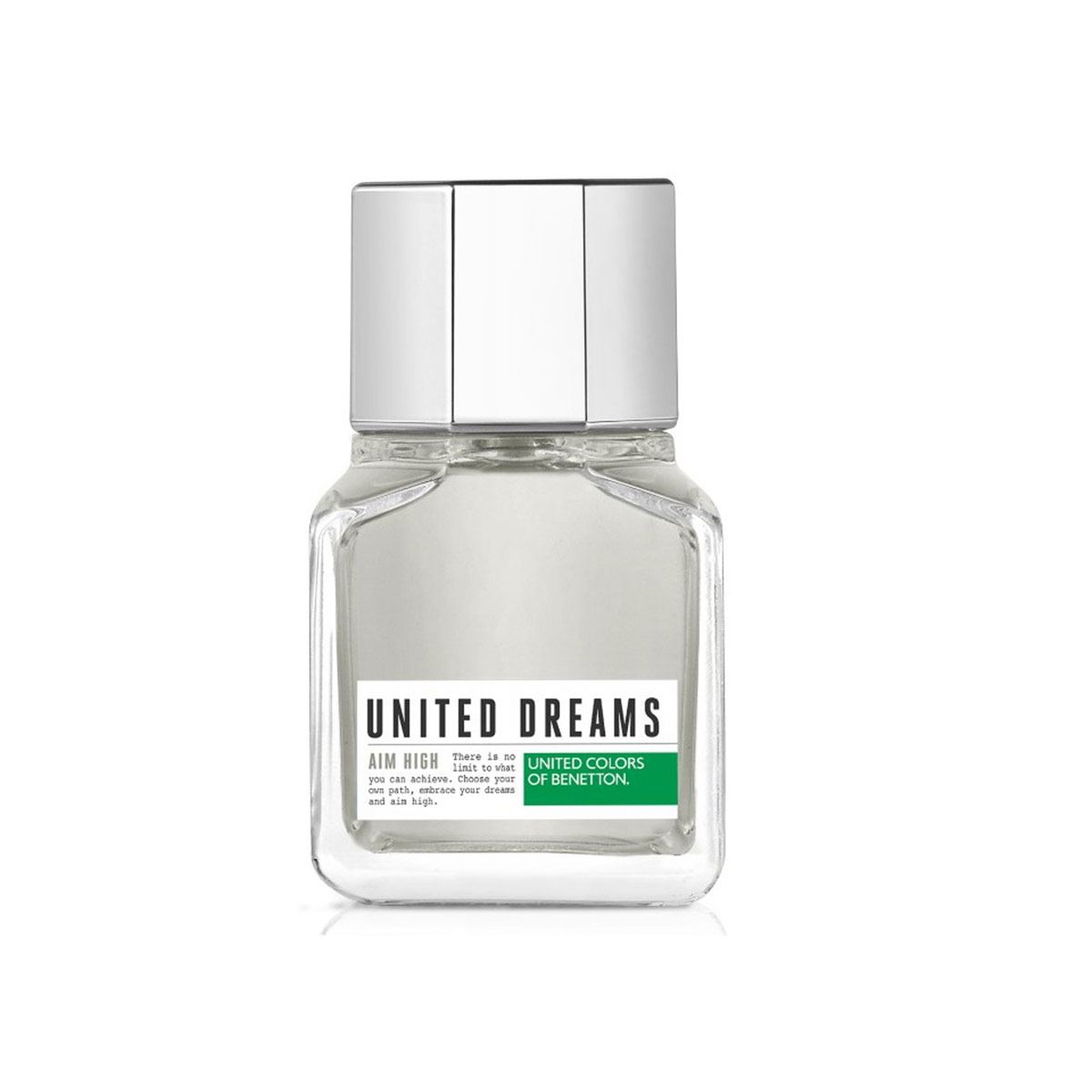 Set para caballero, Benetton, United Dreams Aim High, EDT 100 ML + DESODORANTE 150 ML + AFTER SHAVE 75 ML + TRAVEL SPRAY 10 ML