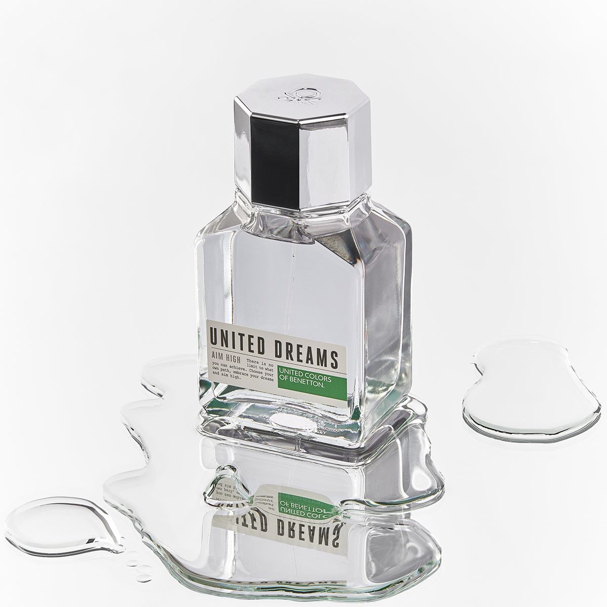 Set para caballero, Benetton, United Dreams Aim High, EDT 100 ML + DESODORANTE 150 ML + AFTER SHAVE 75 ML + TRAVEL SPRAY 10 ML