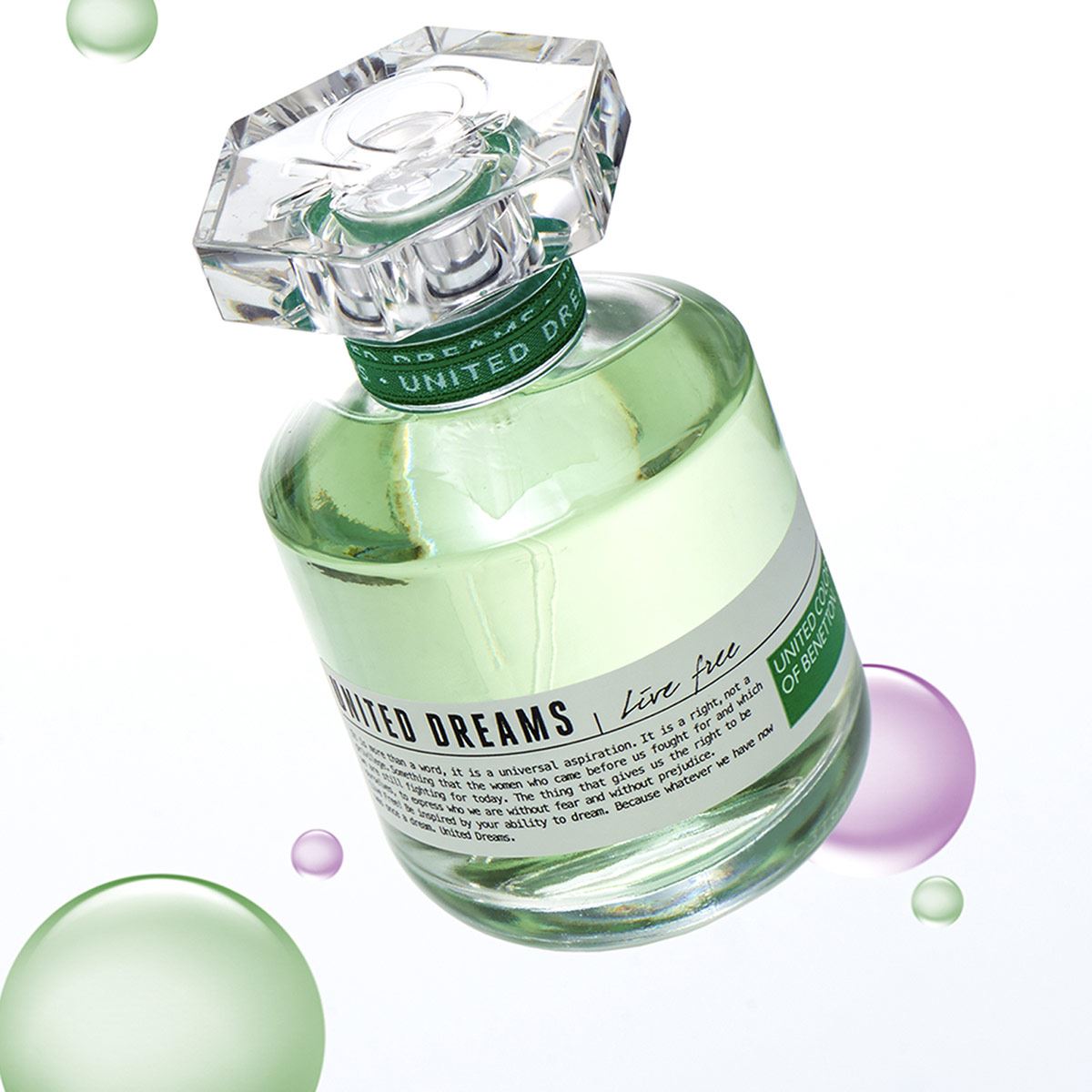 Set para dama, Benetton, United Dreams Live Free, EDT 80 ml + Desodorante 150 ml + Body Lotion 75 ml + Travel Spray 10 ml