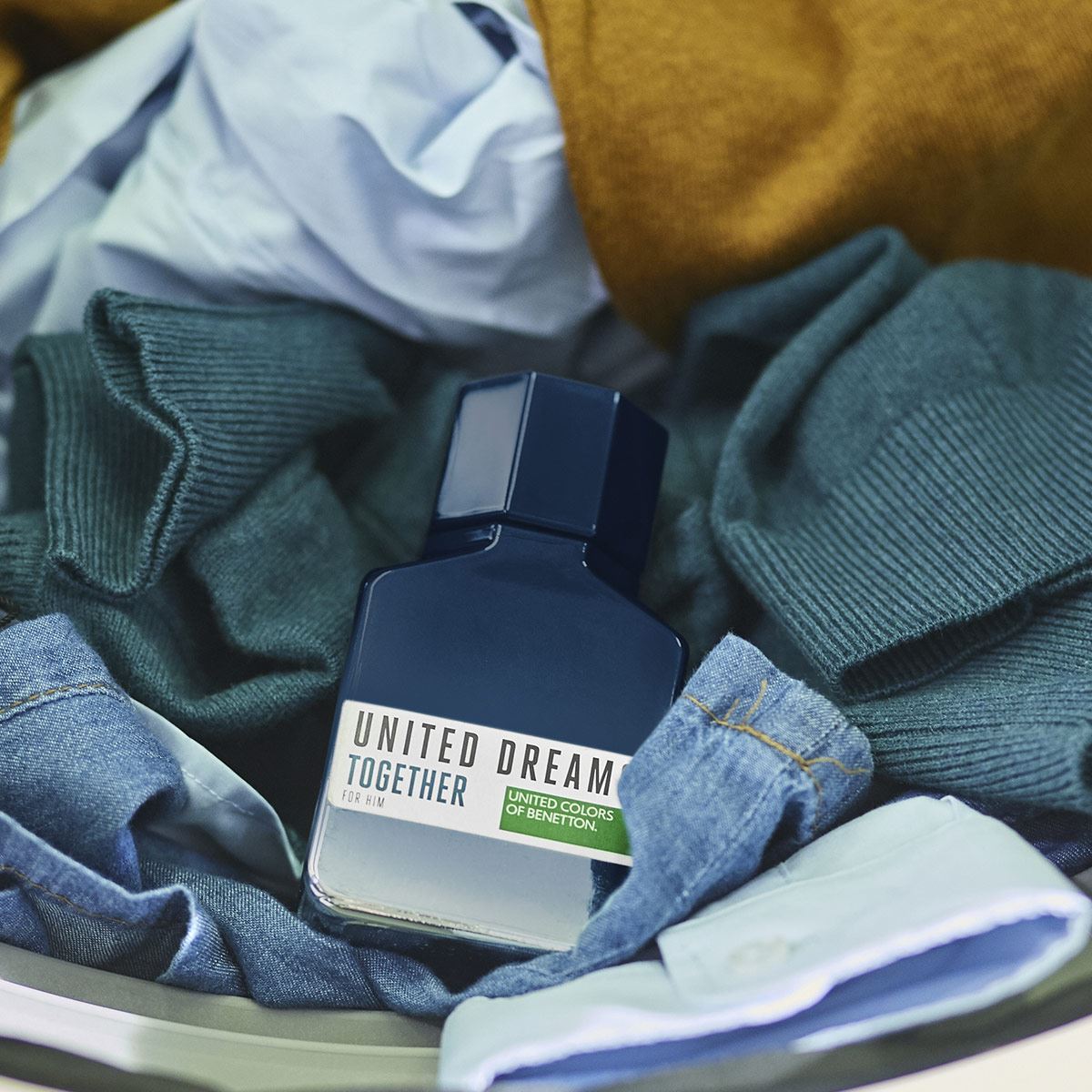 Fragancia para caballero, Benetton, United Dreams Together for him, EDT 80 ML + 2 boosters 10ML