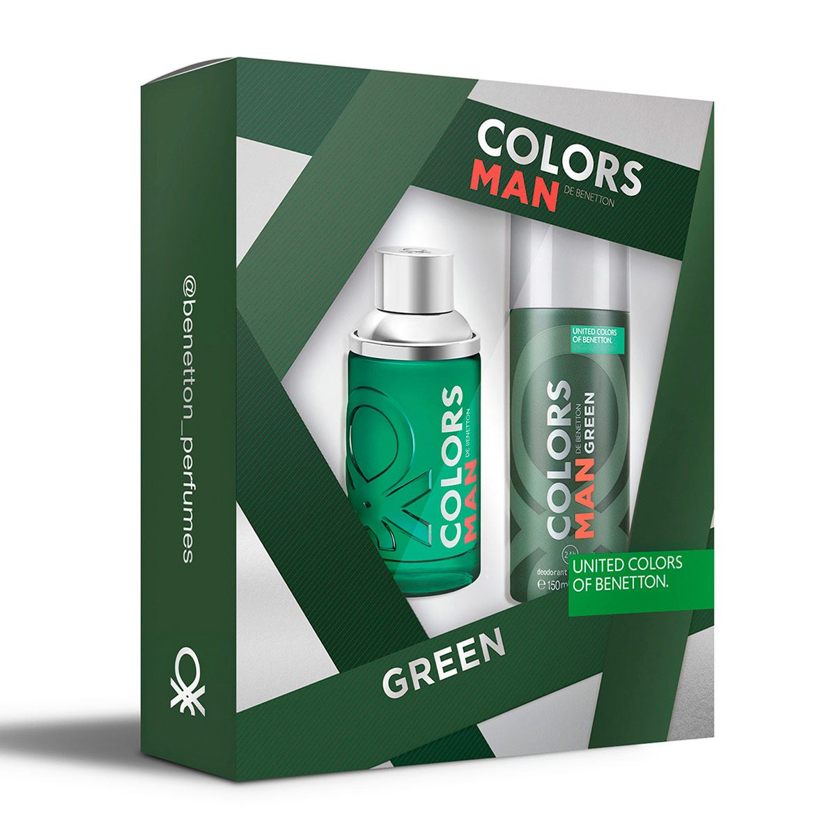 Set para Caballero Benetton Colors Green EDT 100ML + Desodorante 150ML