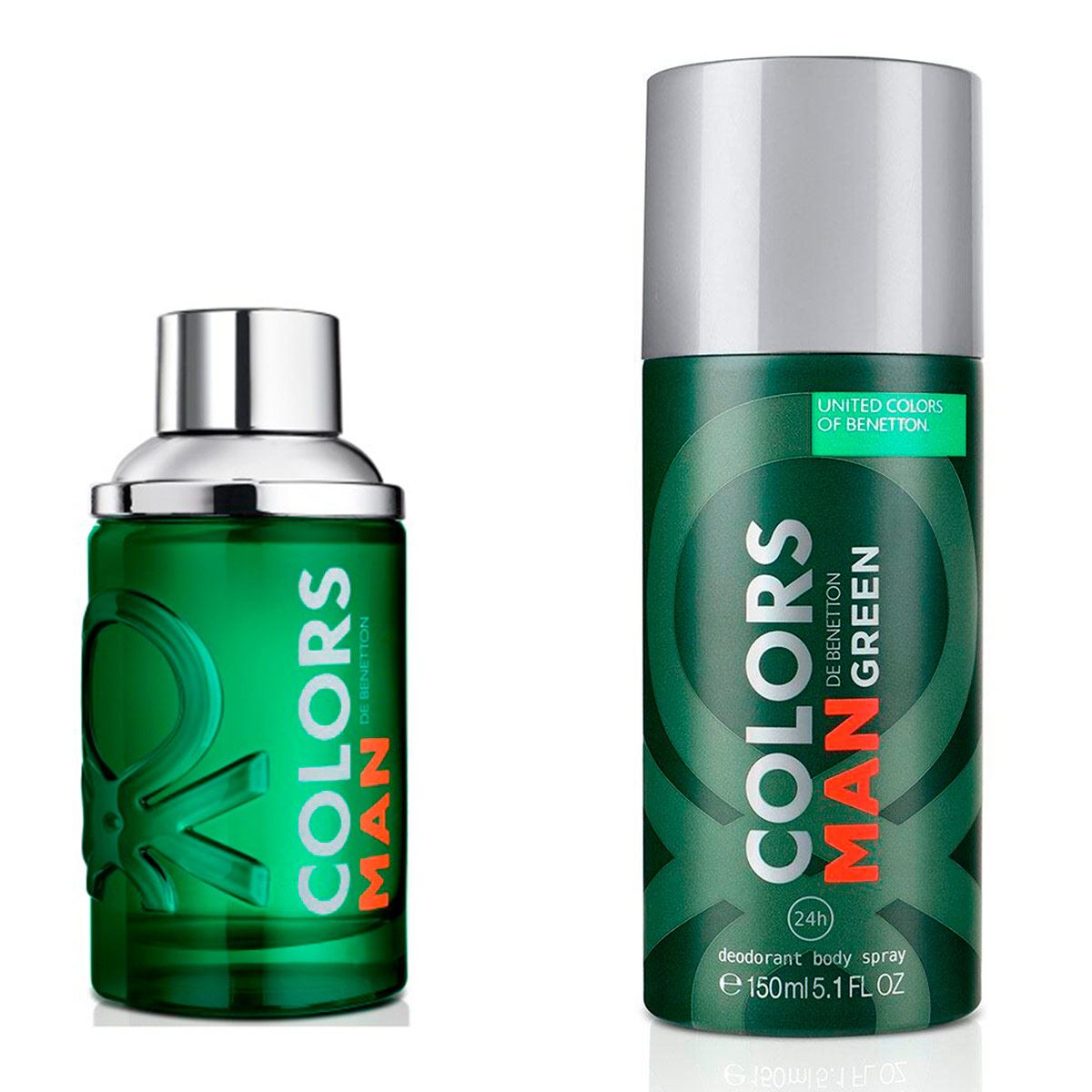 Set para Caballero Benetton Colors Green EDT 100ML + Desodorante 150ML