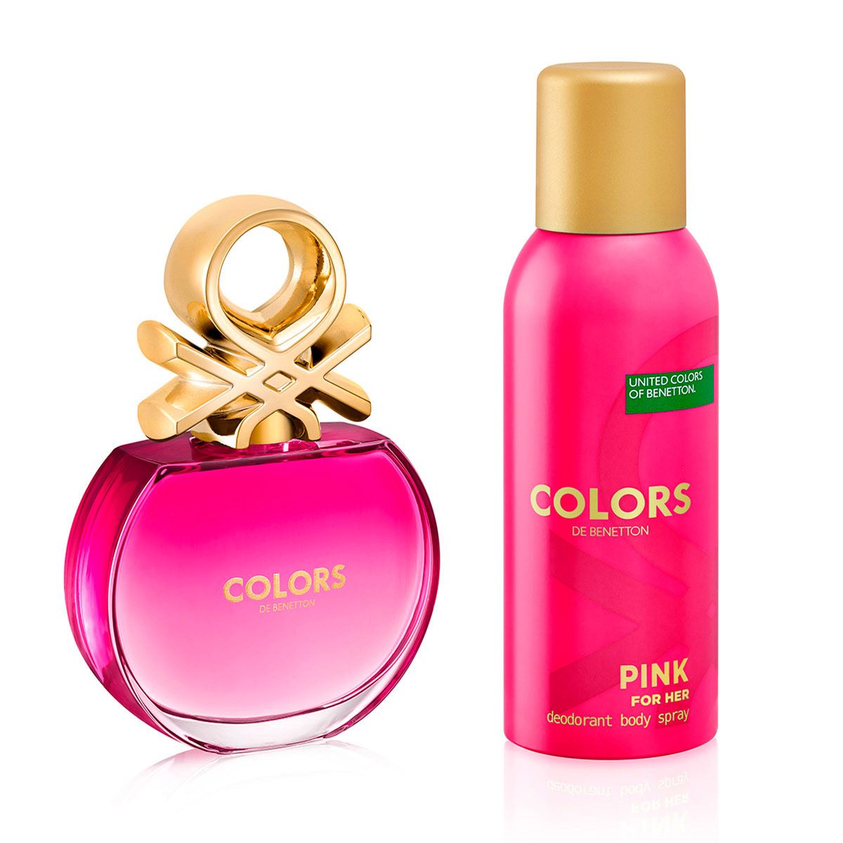 Fragancia Para Dama Set Benetton Colors Pink, EDT 80ML + Desodorante 150ML