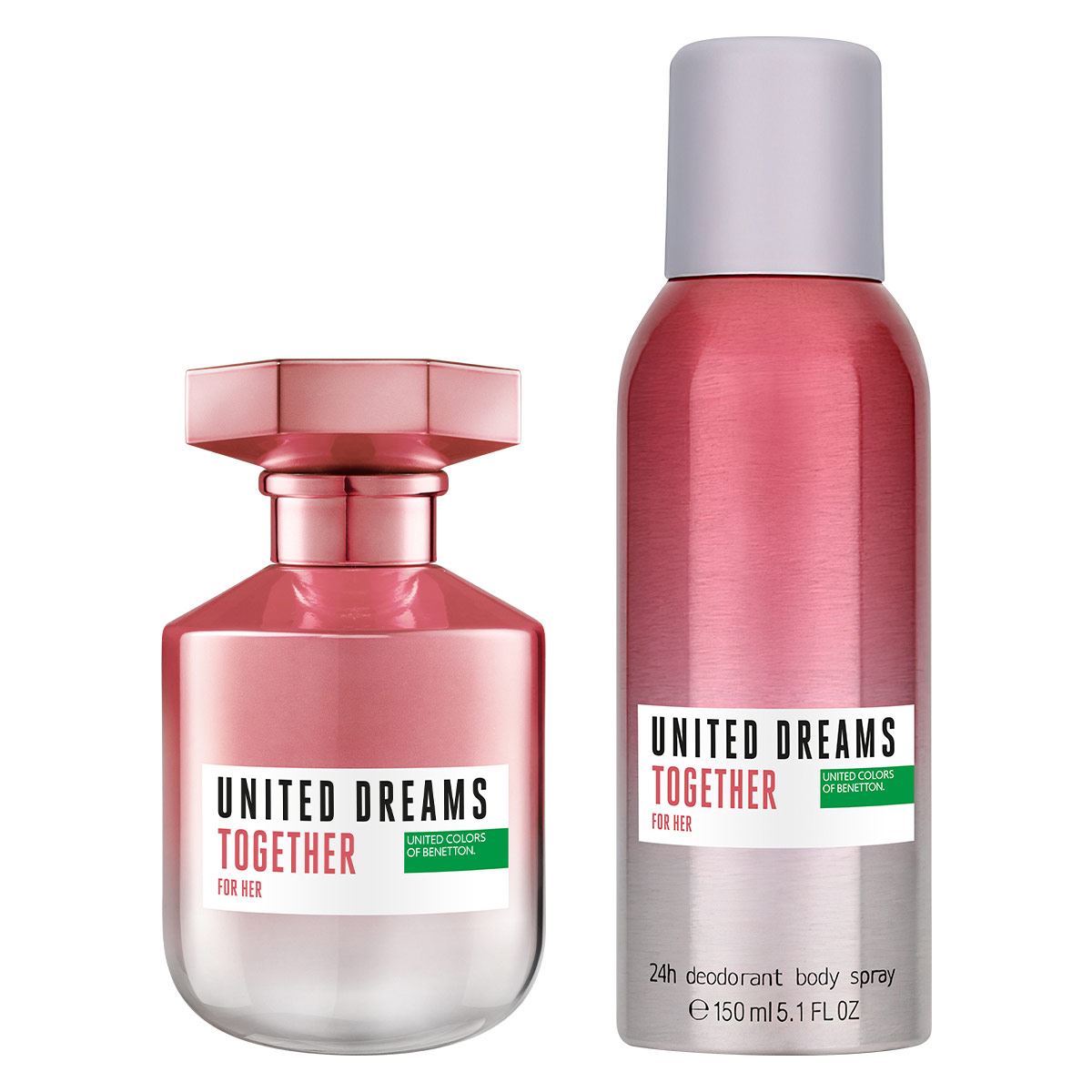 Benetton United Dreams Together Her Set para Dama Fragancia EDT 80ml + Desodorante 150ml