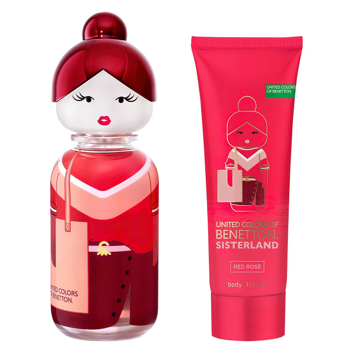 Set para Mujer Benetton Sisterland Red Rose Fragancia EDT 80ml + Body Lotion 75ml
