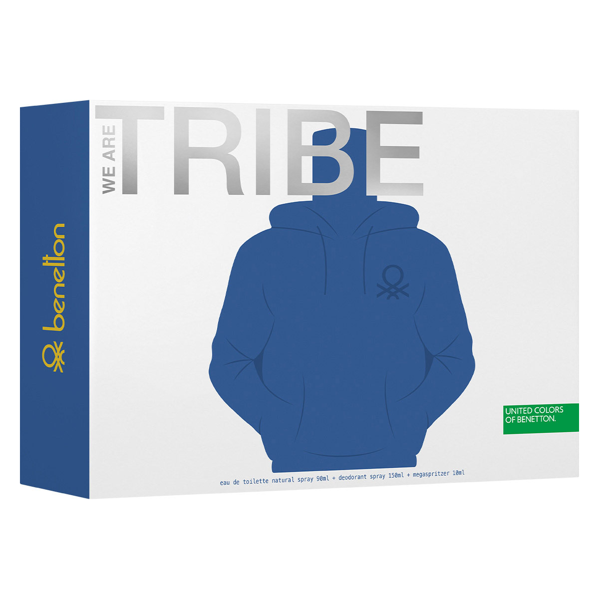 Set para Hombre Benetton Tribe Fragancia EDT 90ml + Desodorante 150ml + Perfume de Bolsillo 10ml