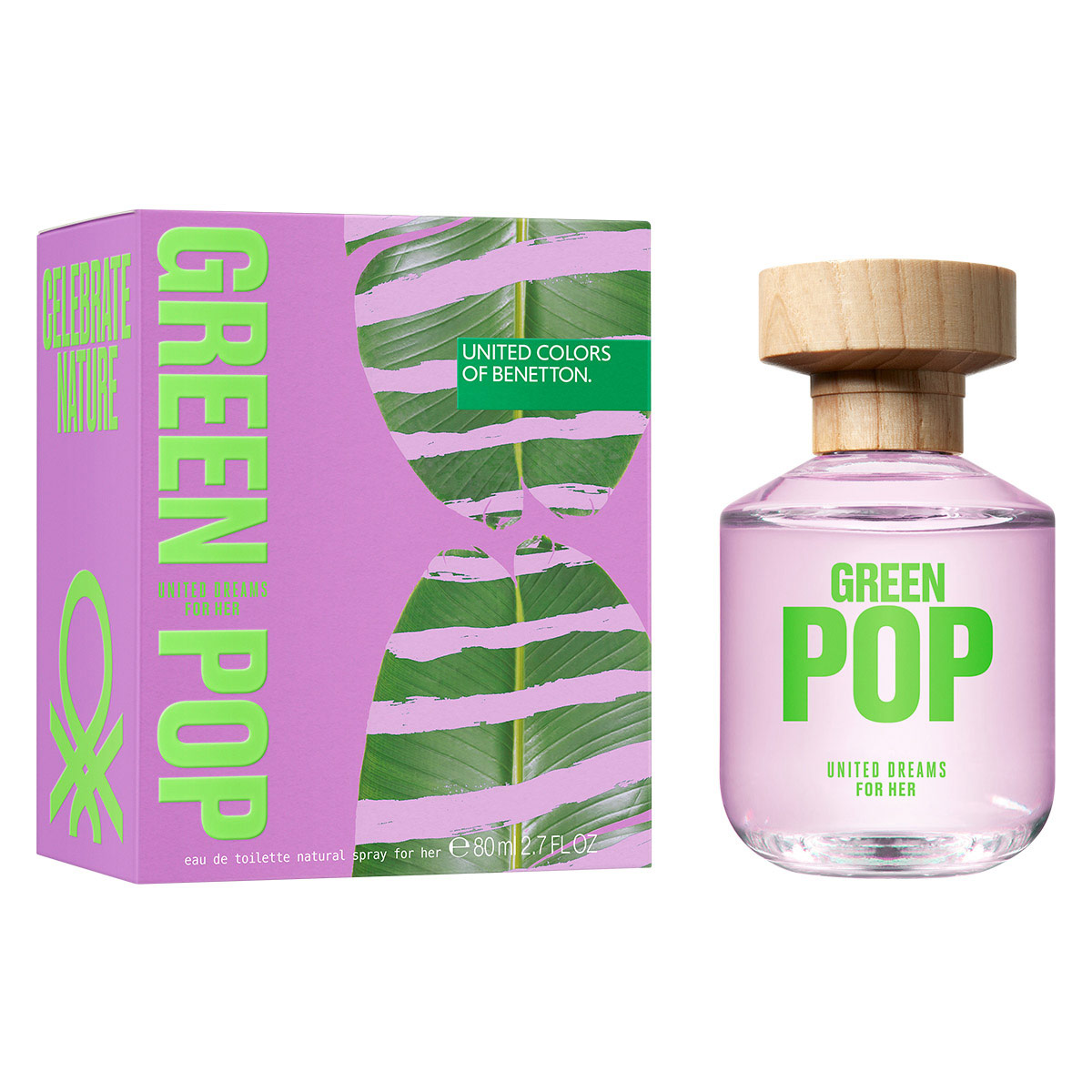 Fragancia Benetton United Dreams Green Pop For Her Eau de Toilette 80 ml para Dama