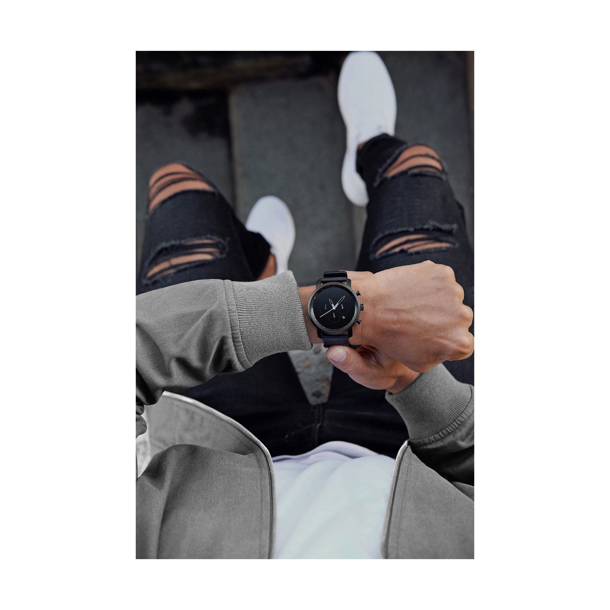 Reloj MVMT Chrono Negro c/ Piel Para Caballero