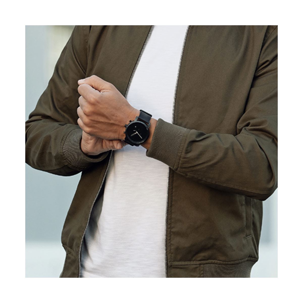 Reloj MVMT Chrono Negro c/ Piel Para Caballero