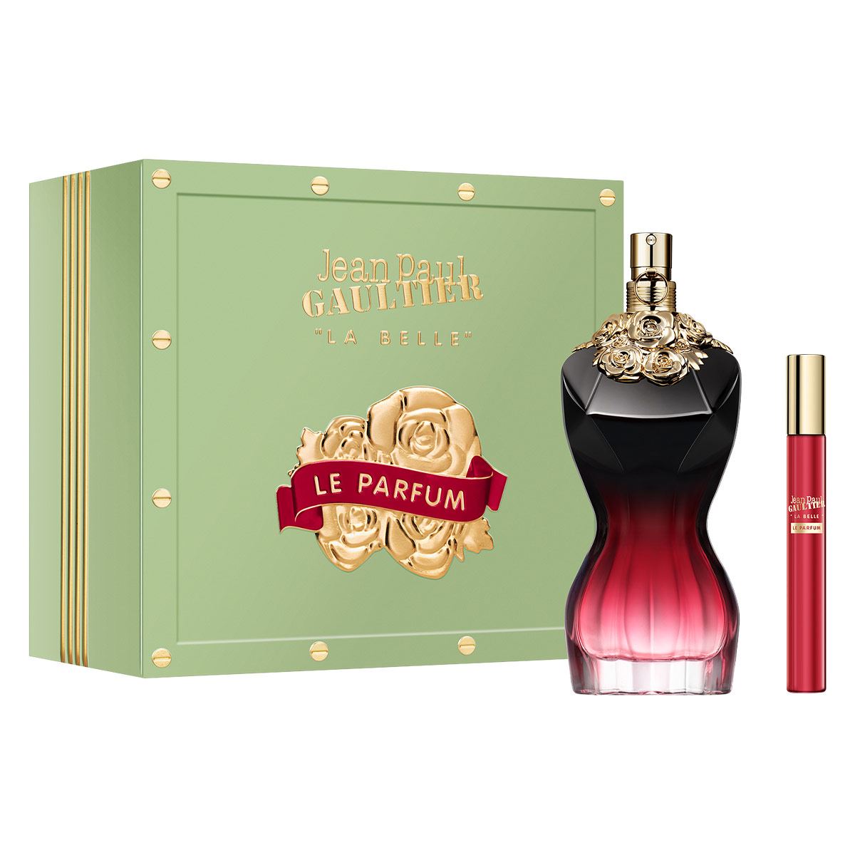Jean Paul Gaultier La Belle Le Parfum Set Para Dama Perfume EDP Intenso 100ML + Perfume de Bolsillo 10ML